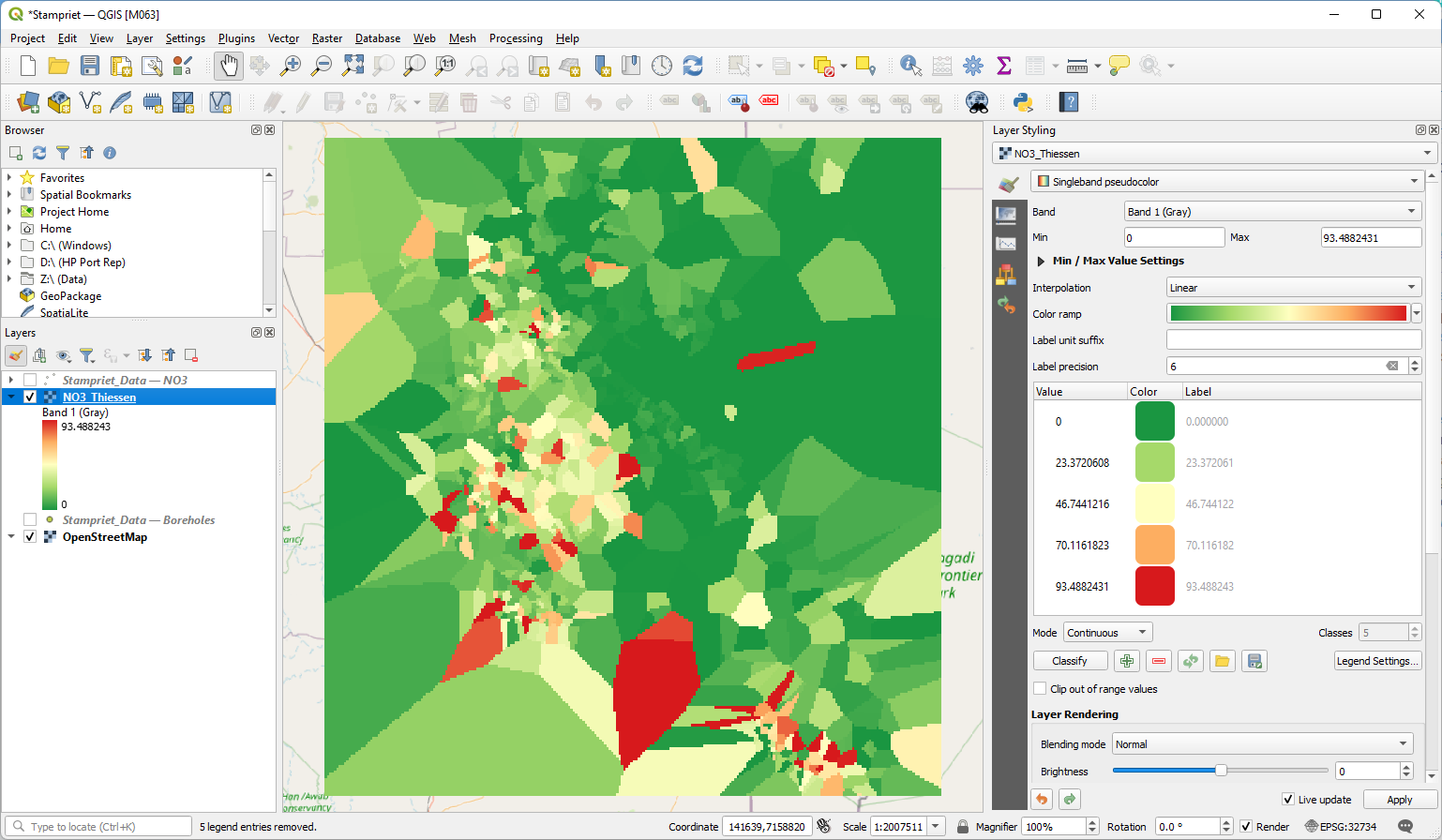 Tutorial Create A Groundwater Quality Map From Borehole Data Thiessen Polygons Ocwgis